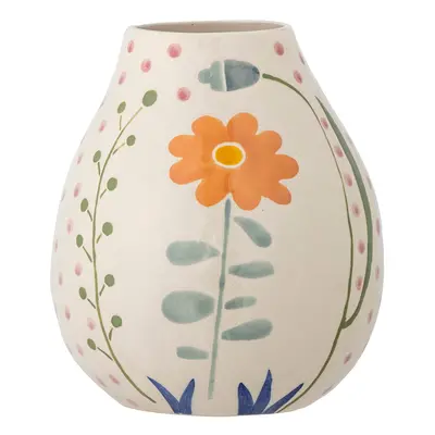 Krémová ručně malovaná váza z kameniny (výška 17 cm) Taza – Bloomingville