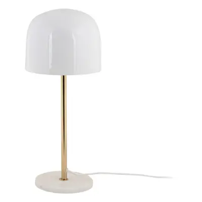 Bílá stolní lampa s kovovým stínidlem (výška 50 cm) Manta – Leitmotiv