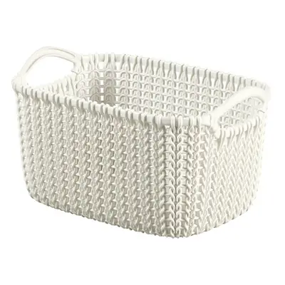 Bílý úložný košík Curver Knit, 3 l