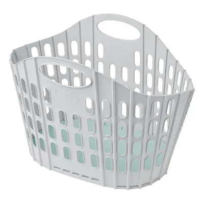 Šedo-zelený složitelný koš na prádlo Addis Flat Folding Laundry Basket