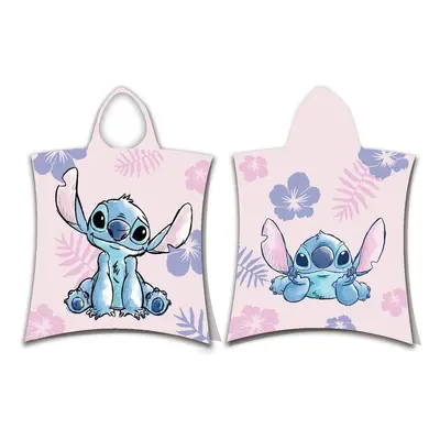 Světle růžové bavlněné dětské pončo Lilo and Stitch – Jerry Fabrics