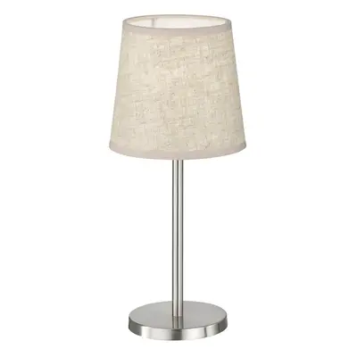 Stolní lampa v béžové a stříbrné barvě s textilním stínidlem (výška 30 cm) Eve – Fischer & Honse