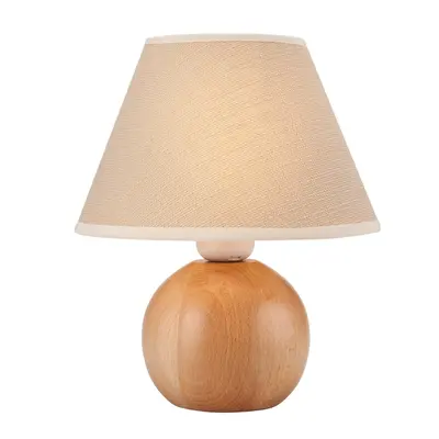 Béžová stolní lampa s textilním stínidlem, výška 24 cm Ball – LAMKUR