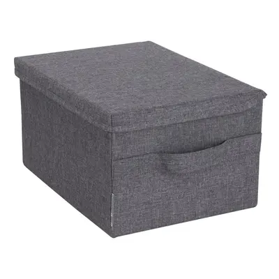 Šedý látkový úložný box s víkem 35x19x26 cm Soft Storage – Bigso Box of Sweden