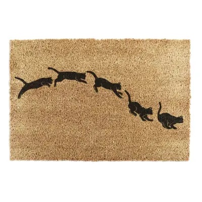 Rohožka z kokosového vlákna 60x90 cm Jumping Cats – Artsy Doormats