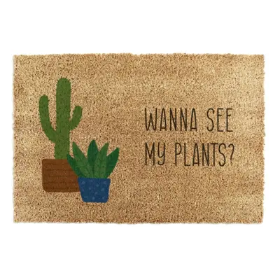 Rohožka z kokosového vlákna 60x90 cm Wanna See My Plants – Artsy Doormats