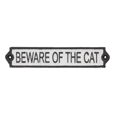 Litinová cedule 26x5 cm Beware of the Cat – Esschert Design