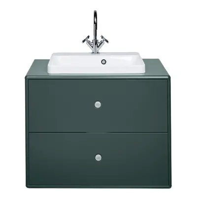 Tmavě zelená závěsná skříňka s umyvadlem bez baterie 80x62 cm Color Bath – Tom Tailor