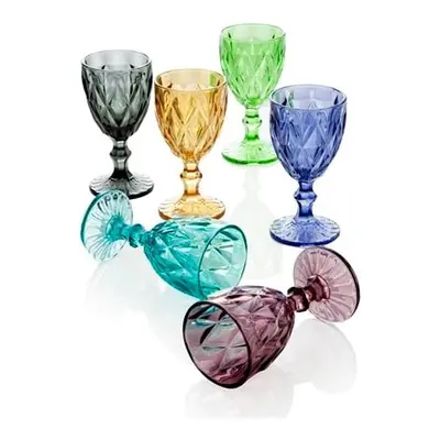 Sada 6 sklenic Brandani Diamante Goblet, 250 ml