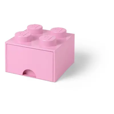 Světle růžový úložný box čtverec LEGO®