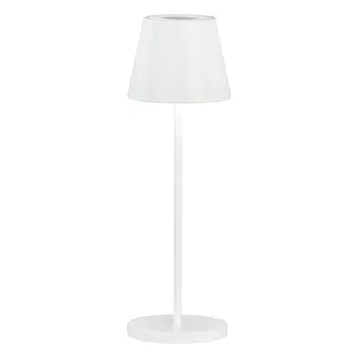 Bílá LED stmívatelná stolní lampa s kovovým stínidlem (výška 34 cm) Cosenza 2.0 – Fischer & Hons