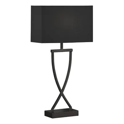 Černá stolní lampa s textilním stínidlem (výška 51 cm) Anni – Fischer & Honsel