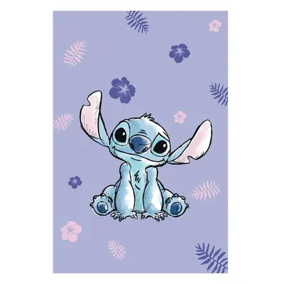 Fialová dětská deka z mikroflanelu 100x150 cm Lilo and Stitch – Jerry Fabrics