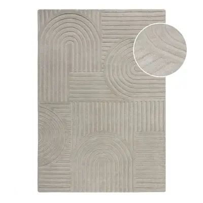 Šedý vlněný koberec Flair Rugs Zen Garden, 120 x 170 cm