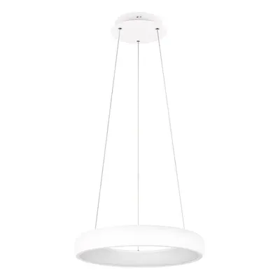 Bílé LED stmívatelné závěsné svítidlo s kovovým stínidlem ø 46 cm Cardona – Trio