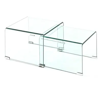 Skleněné konferenční stolky v sadě 2 ks 44.5x49 cm Cristal – Tomasucci