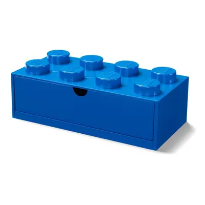 Modrý stolní box se zásuvkou LEGO®, 31 x 16 cm