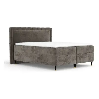 Tmavě šedá boxspring postel s úložným prostorem 180x200 cm Voyage – Maison de Rêve