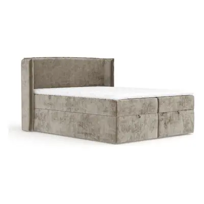 Béžová boxspring postel s úložným prostorem 200x200 cm Passion – Maison de Rêve