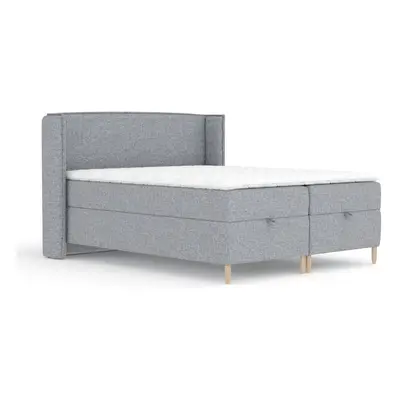 Šedá boxspring postel s úložným prostorem 160x200 cm Monpelli – Maison de Rêve