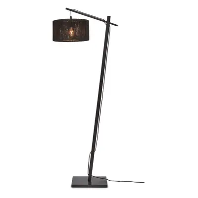 Černá stojací lampa se stínidlem z juty (výška 150 cm) Iguazu – Good&Mojo