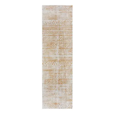 Okrově žluto-bílý venkovní koberec 80x250 cm Biri – NORTHRUGS