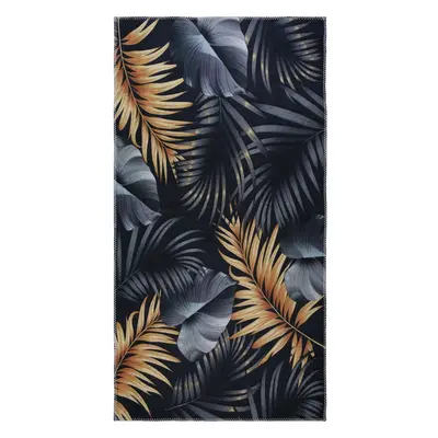 Pratelný koberec v tmavě modré a zlaté barvě 80x150 cm Midnight Leaves – Vitaus