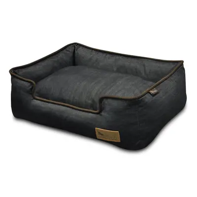 Tmavě modrý pelíšek pro psa 41x71 cm Lounge Bed Denim Medieval Blue / Dark Chocolate L – P.L.A.Y