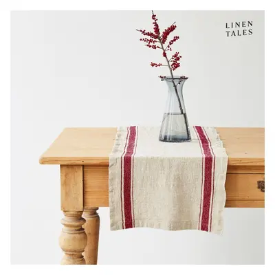 Lněný běhoun na stůl 40x200 cm Red Stripe Vintage – Linen Tales