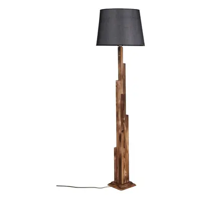 Černo-hnědá stojací lampa s textilním stínidlem (výška 165 cm) Kule – Opviq lights