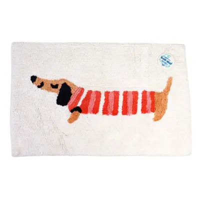 Červeno-bílá koupelnová předložka 83x52,5 cm Sausage Dog – Rex London