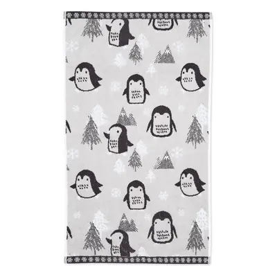 Světle šedý bavlněný ručník 50x85 cm Cosy Penguin – Catherine Lansfield