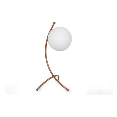 Stolní lampa v bílo-bronzové barvě se skleněným stínidlem (výška 43 cm) Yay – Opviq lights