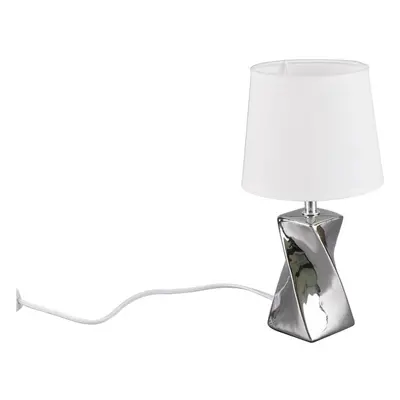 Stolní lampa ve stříbrné barvě s textilním stínidlem (výška 28 cm) Abeba – Trio