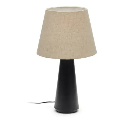 Černo-béžová stolní lampa s textilním stínidlem (výška 60 cm) Torrent – Kave Home