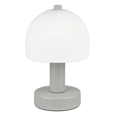 Šedá stolní lampa se skleněným stínidlem (výška 19 cm) Glenn – Trio