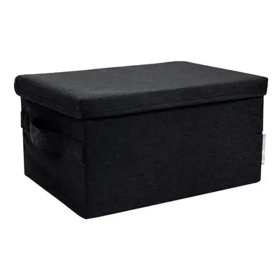 Černý látkový úložný box s víkem 35x19x26 cm Soft Storage – Bigso Box of Sweden