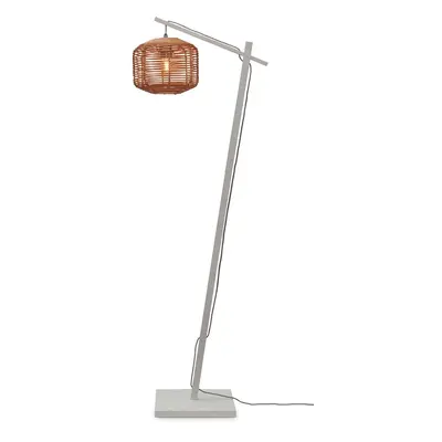 Stojací lampa s ratanovým stínidlem v bílo-přírodní barvě (výška 150 cm) Tanami – Good&Mojo