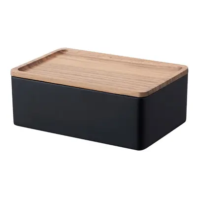 Černý úložný box s víkem 18.5x12.5x7 cm Rin – YAMAZAKI