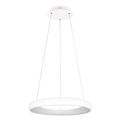 Bílé LED stmívatelné závěsné svítidlo s kovovým stínidlem ø 62 cm Cardona – Trio