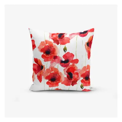 Povlak na polštář s příměsí bavlny Minimalist Cushion Covers Máky, 45 x 45 cm