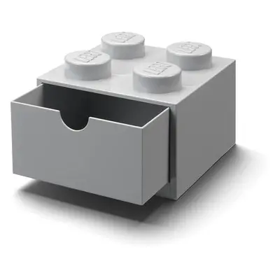 Šedý stolní box se zásuvkou LEGO® Brick, 15,8 x 11,3 cm