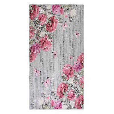 Růžovo-šedý pratelný koberec 160x230 cm Blooming Roses – Vitaus