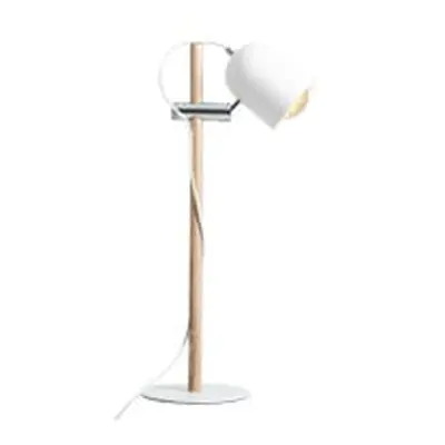 Stolní lampa v bílé a přírodní barvě s kovovým stínidlem (výška 65 cm) Olof – CustomForm