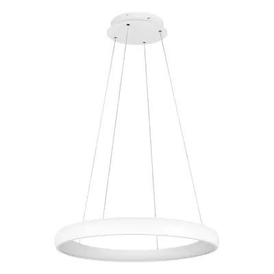 Bílé LED stmívatelné závěsné svítidlo s kovovým stínidlem ø 75 cm Cardona – Trio