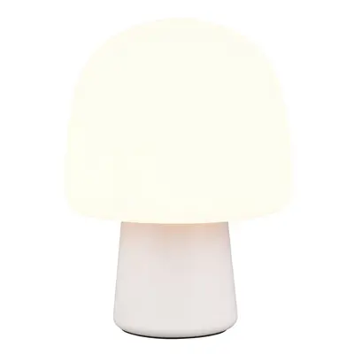 Bílá stolní lampa se skleněným stínidlem (výška 27 cm) Steen – Trio