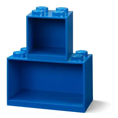 Sada 2 dětských modrých nástěnných polic LEGO® Brick