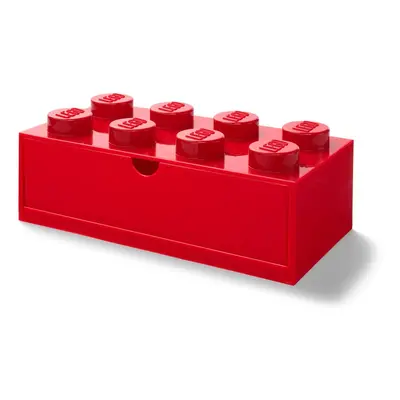 Červený stolní box se zásuvkou LEGO®, 31 x 16 cm