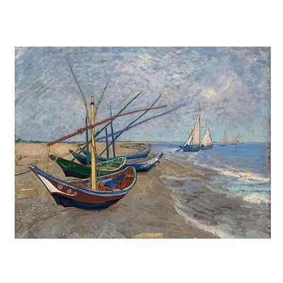 Reprodukce obrazu Vincenta van Gogha - Fishing Boats on the Beach at Les Saintes-Maries-de la Me