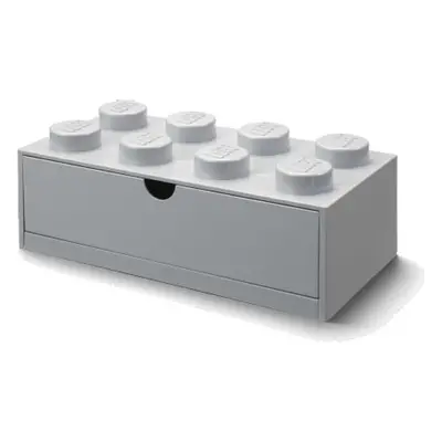 Šedý stolní box se zásuvkou LEGO® Brick, 31,6 x 11,3 cm